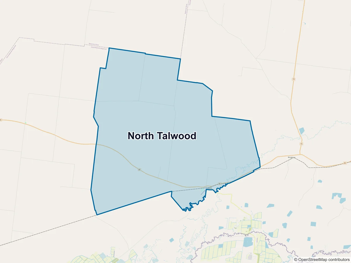 Map of North Talwood, QLD, Australia