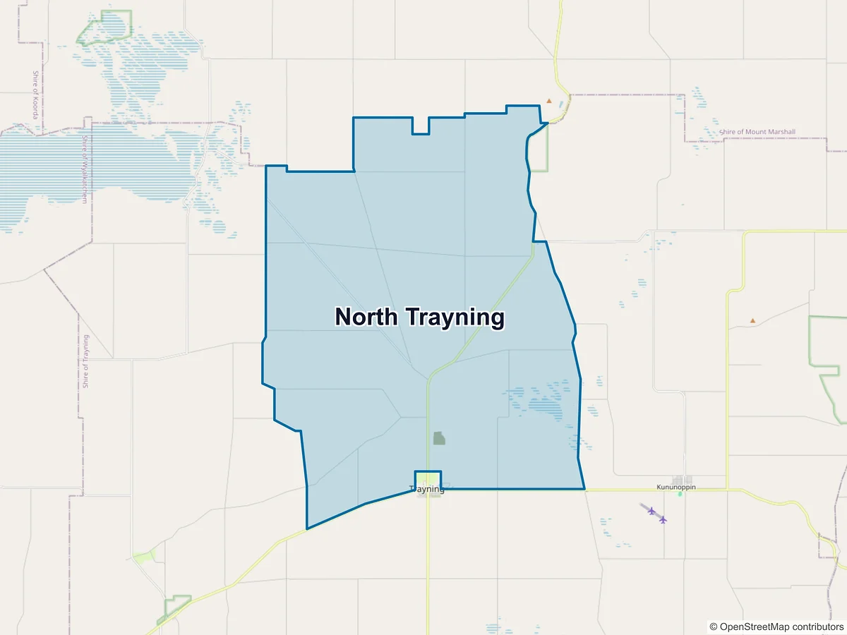 Map of North Trayning, WA, Australia