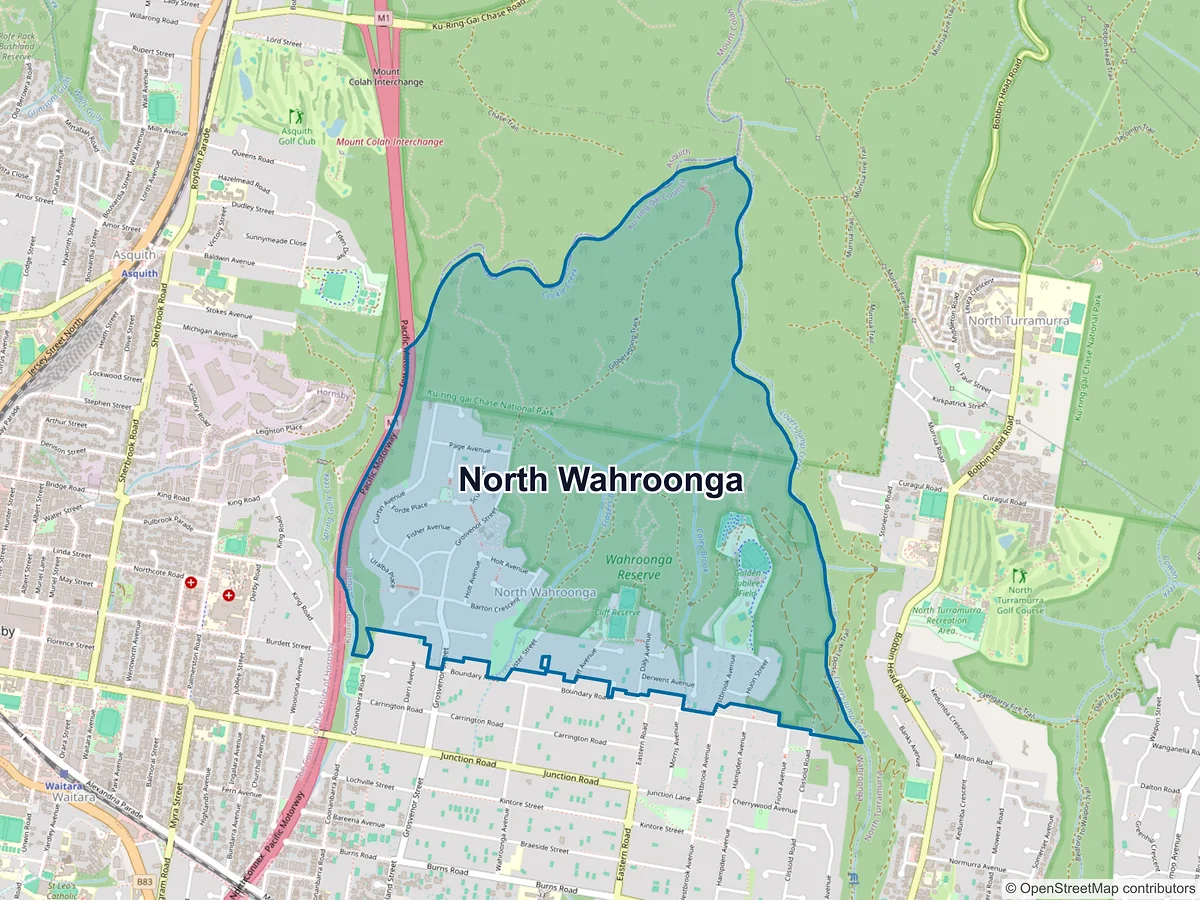 Map of North Wahroonga, NSW, Australia