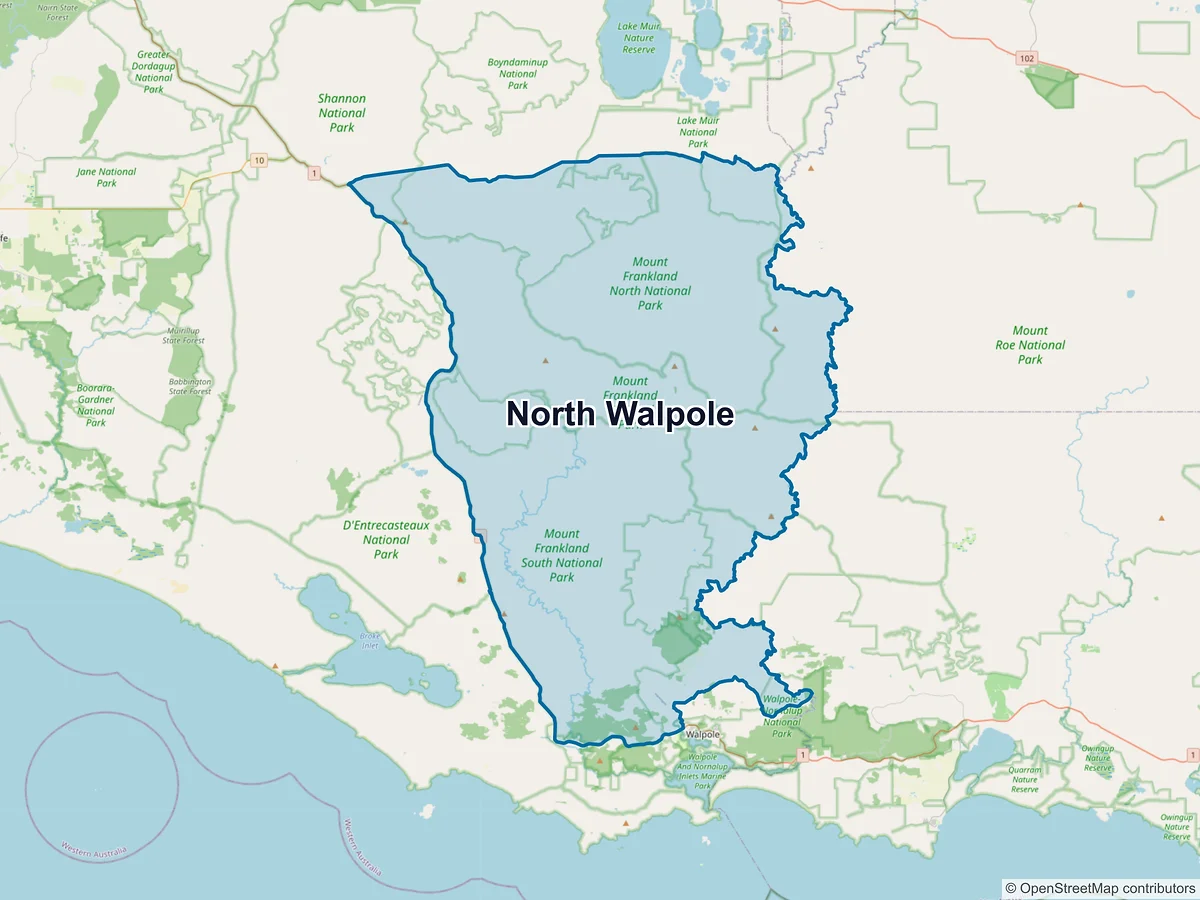 Map of North Walpole, WA, Australia