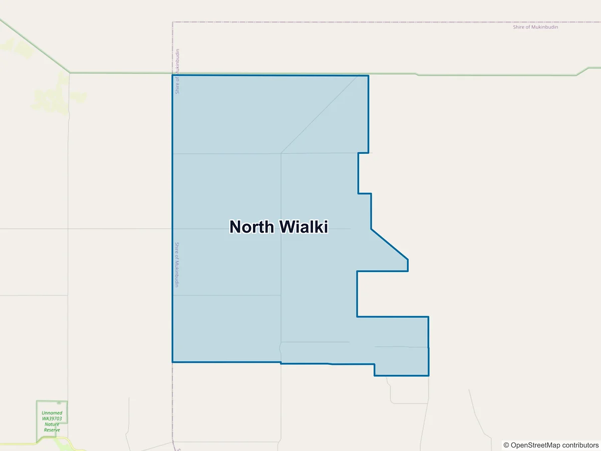 Map of North Wialki, WA, Australia