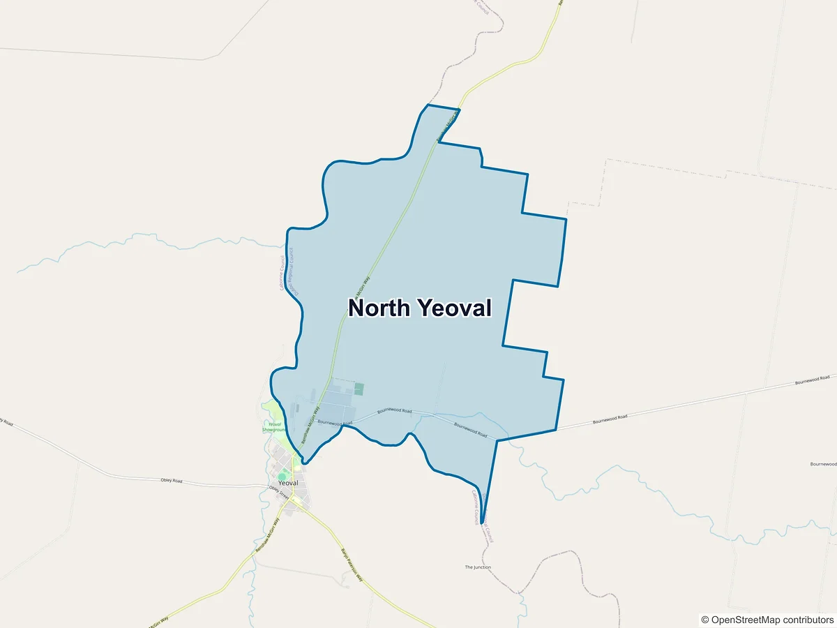 Map of North Yeoval, NSW, Australia
