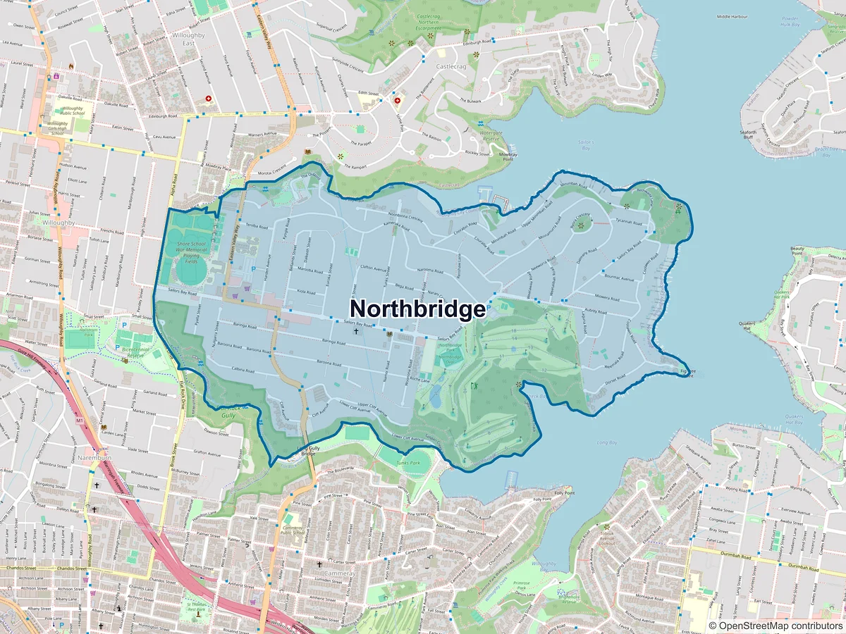 Map of Northbridge, NSW, Australia