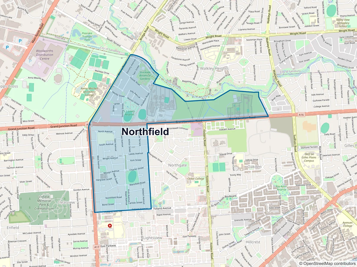 Map of Northfield, SA, Australia