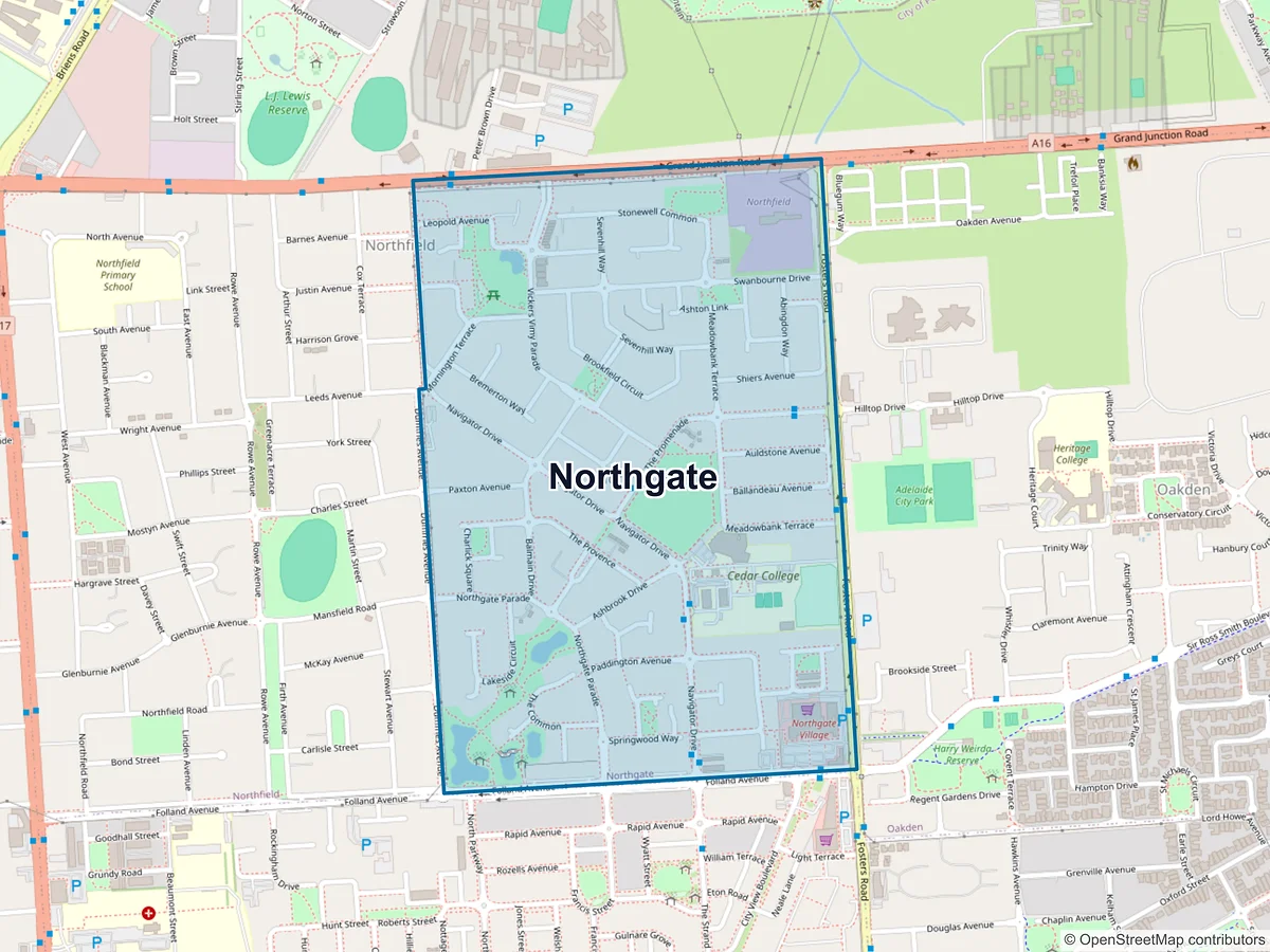Map of Northgate, SA, Australia