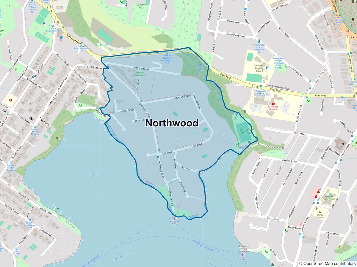Map of Northwood, NSW, Australia