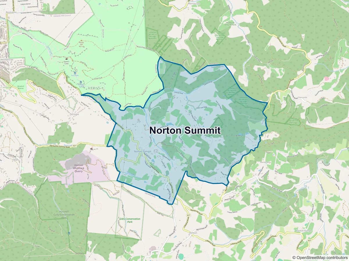 Map of Norton Summit, SA, Australia