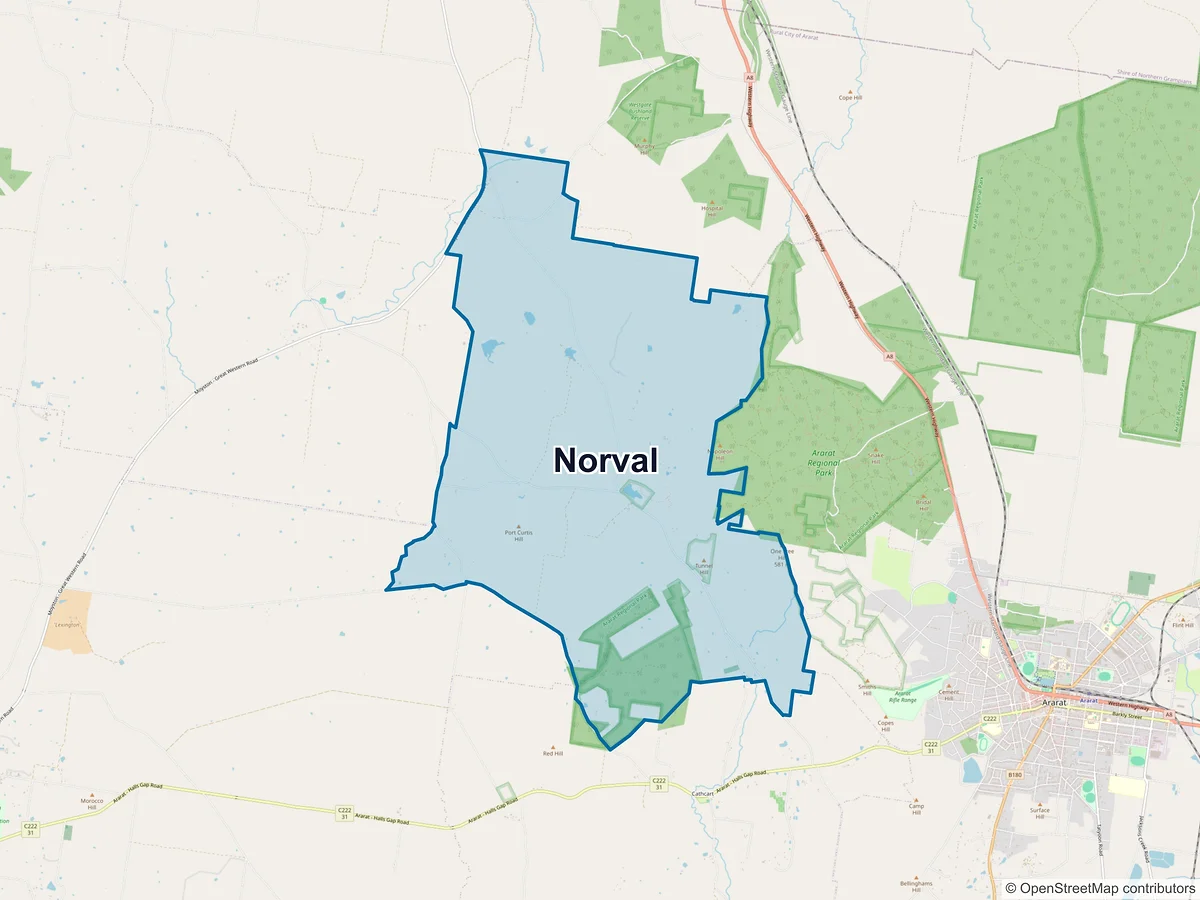 Map of Norval, VIC, Australia