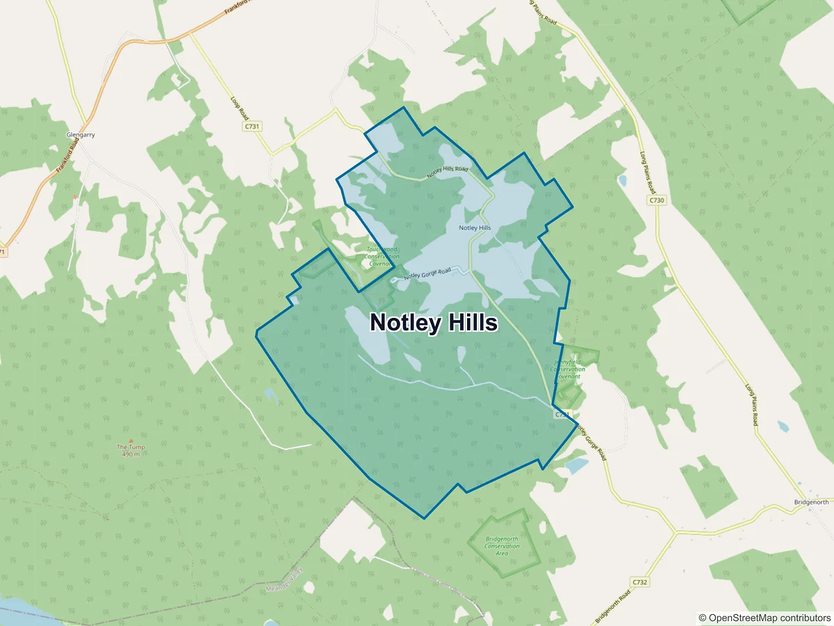 Map of Notley Hills, TAS, Australia