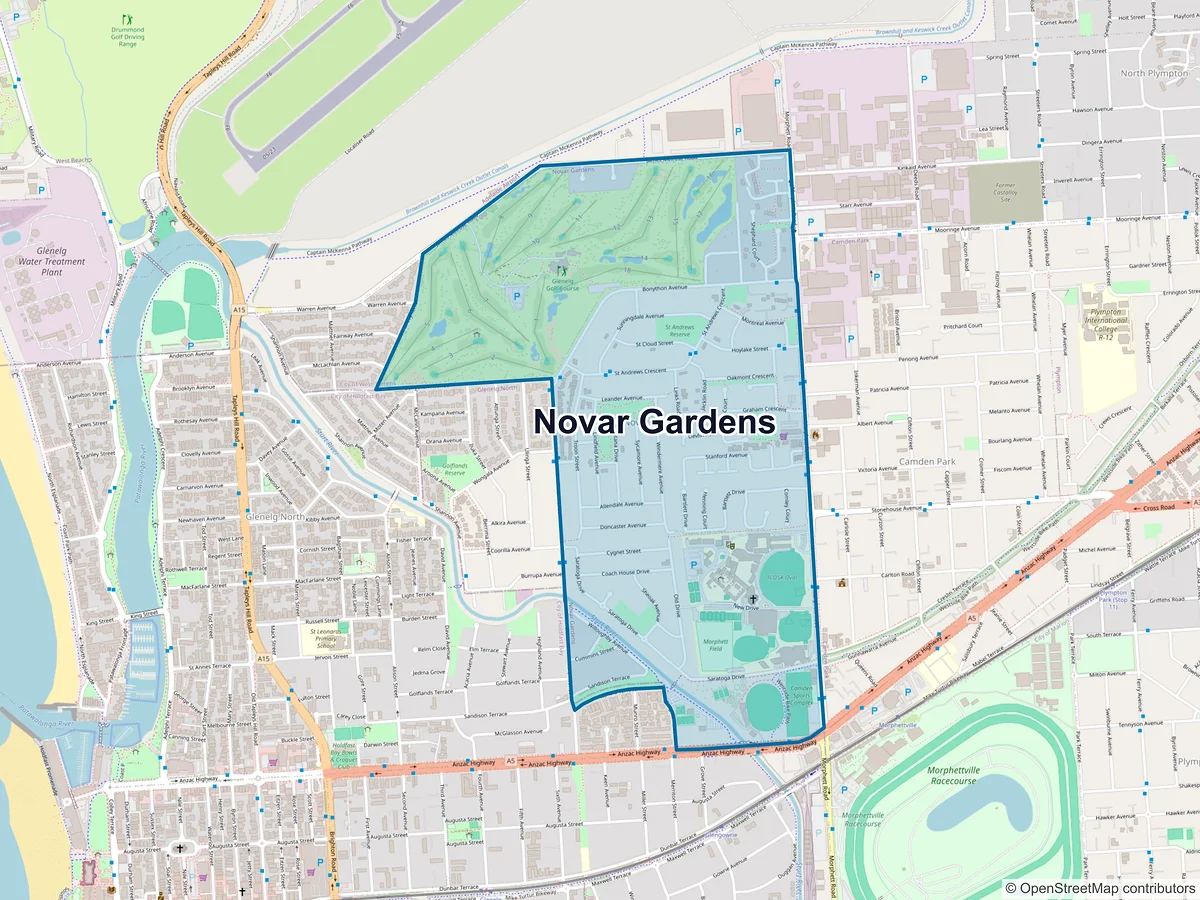 Map of Novar Gardens, SA, Australia