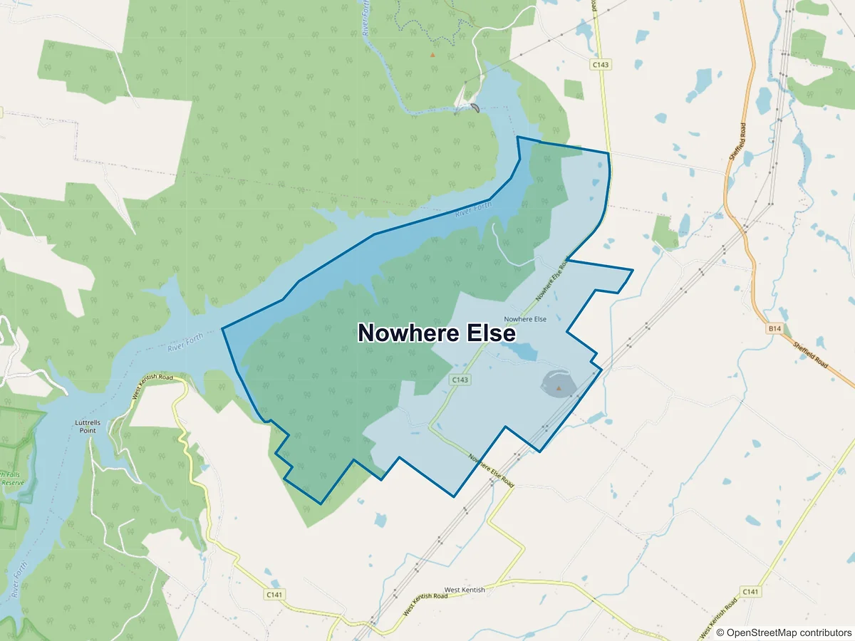 Map of Nowhere Else, TAS, Australia