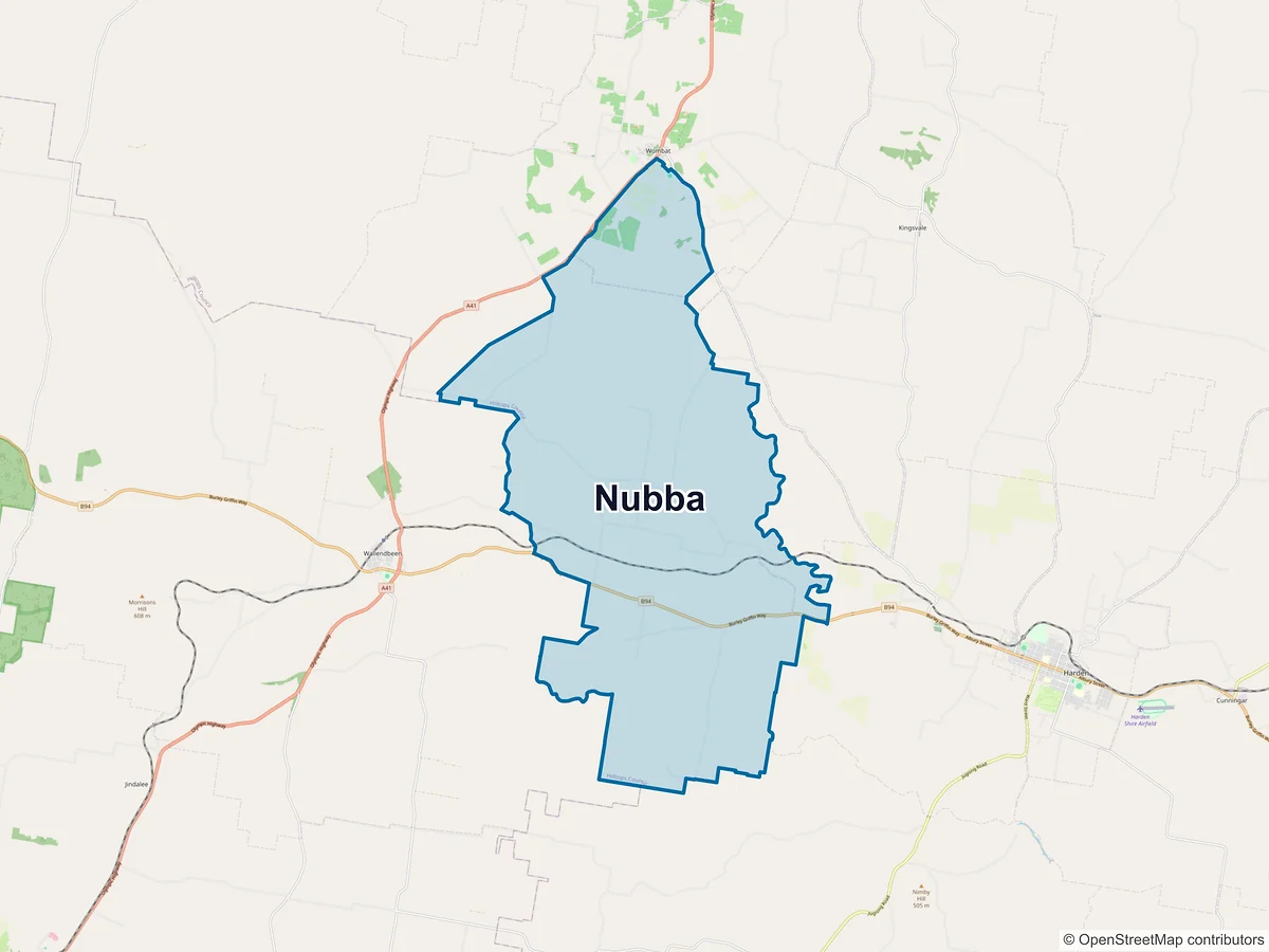 Map of Nubba, NSW, Australia