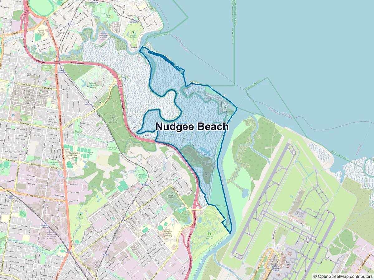 Map of Nudgee Beach, QLD, Australia