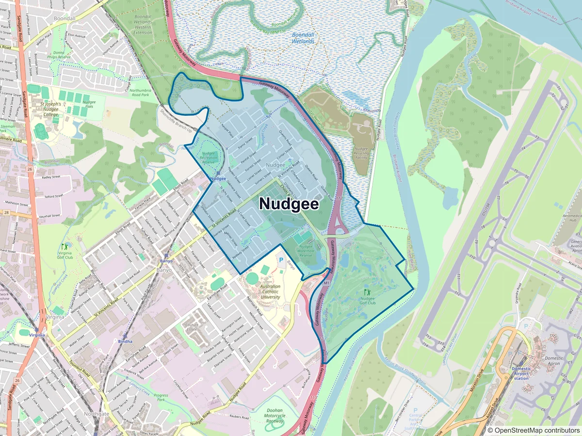 Map of Nudgee, QLD, Australia
