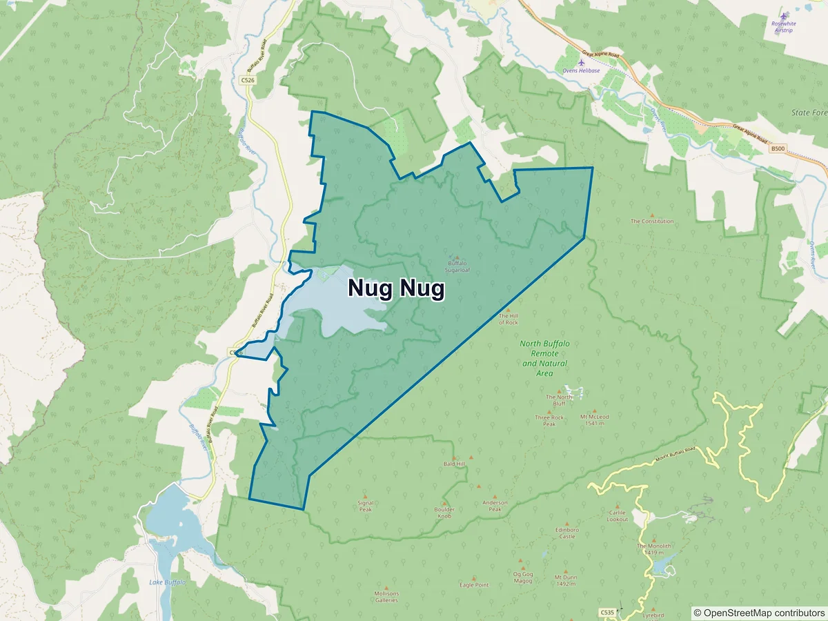 Map of Nug Nug, VIC, Australia