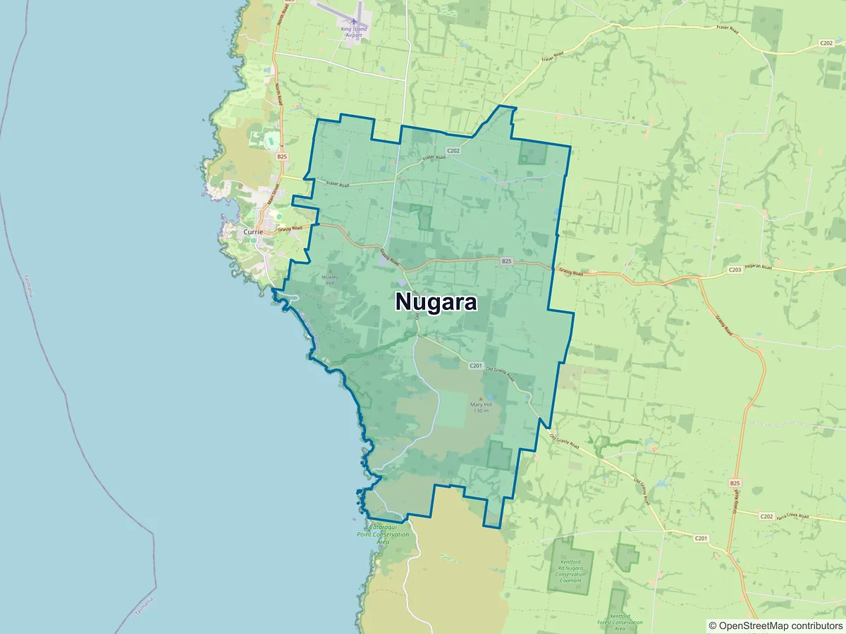 Map of Nugara, TAS, Australia