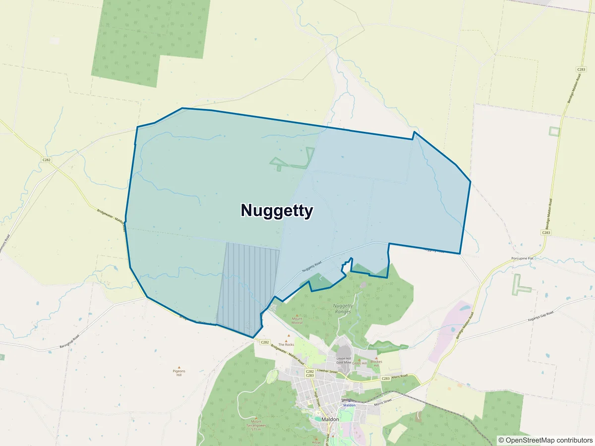 Map of Nuggetty, VIC, Australia