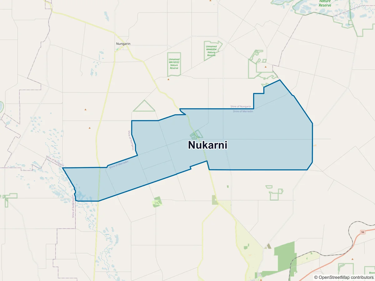 Map of Nukarni, WA, Australia