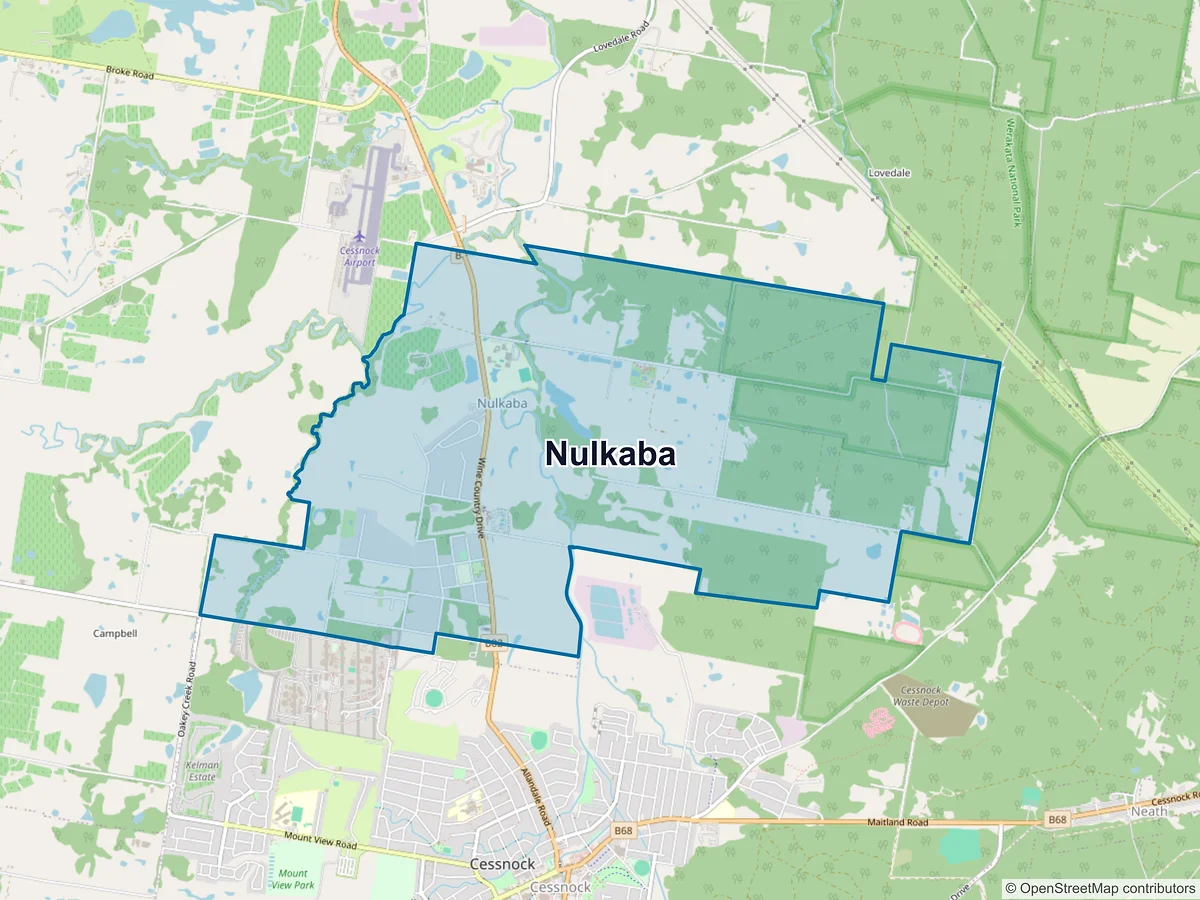 Map of Nulkaba, NSW, Australia