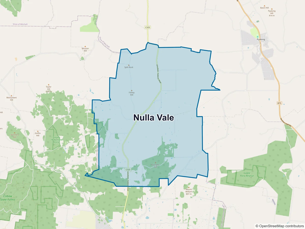 Map of Nulla Vale, VIC, Australia