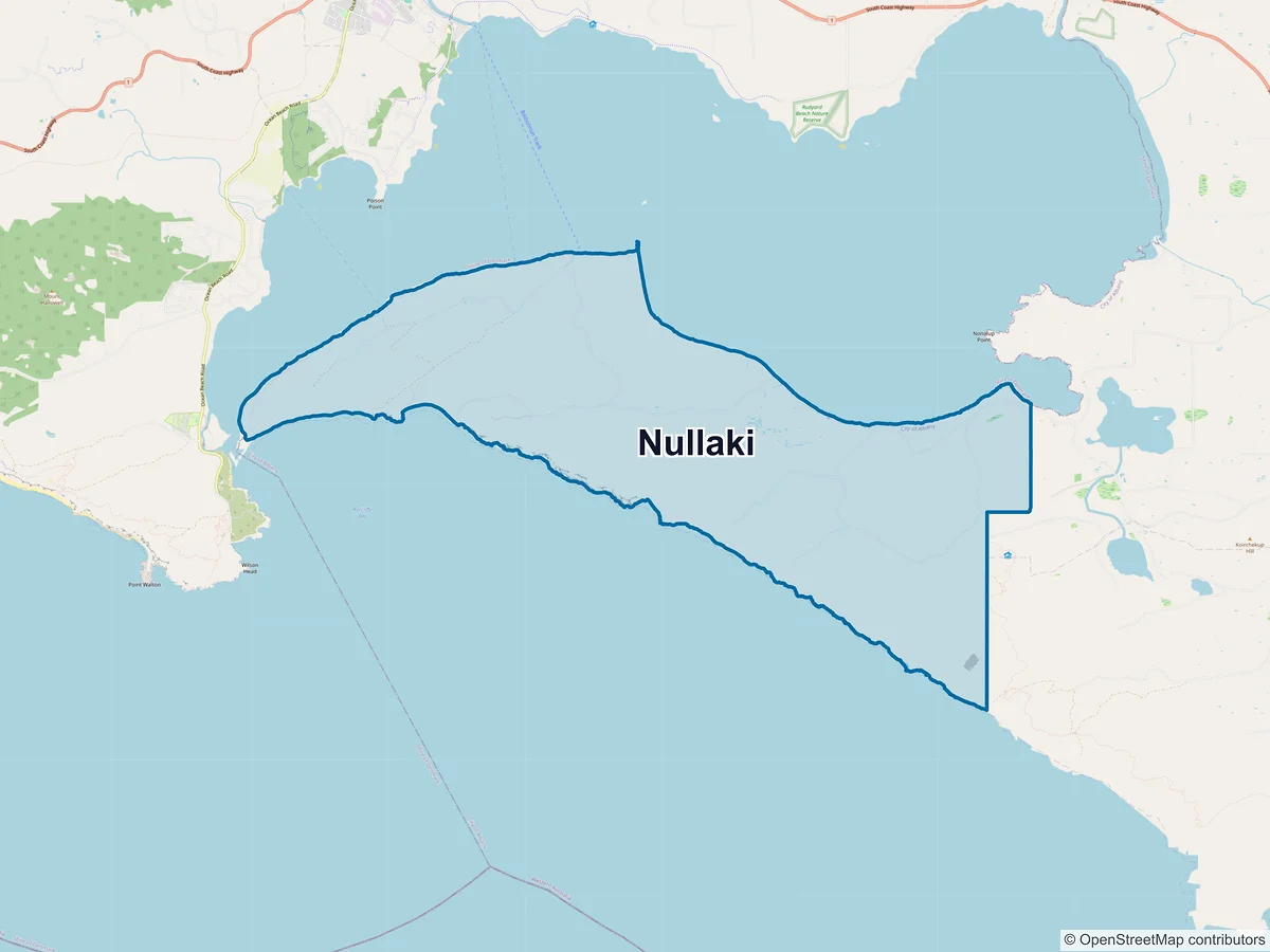 Map of Nullaki, WA, Australia