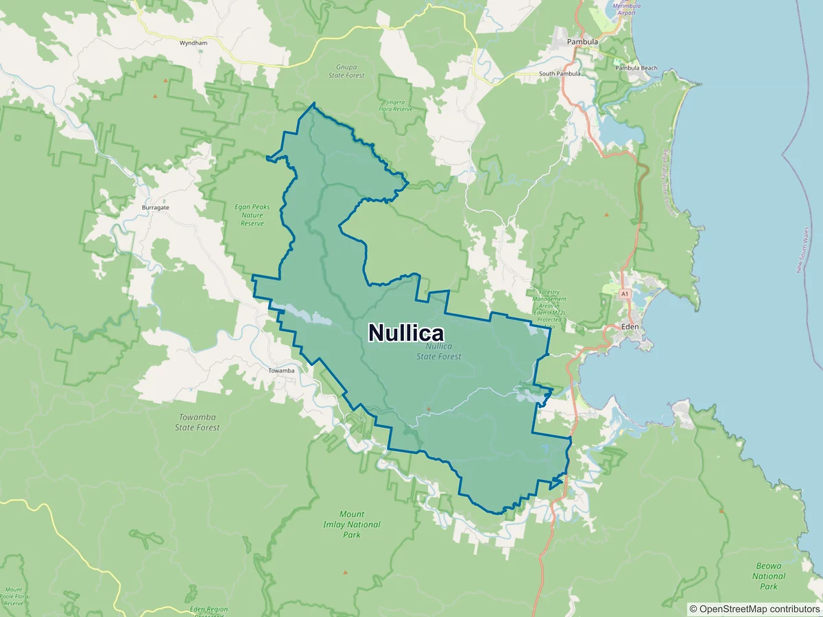Map of Nullica, NSW, Australia