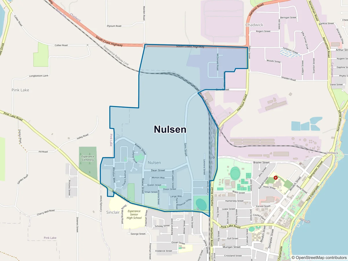 Map of Nulsen, WA, Australia