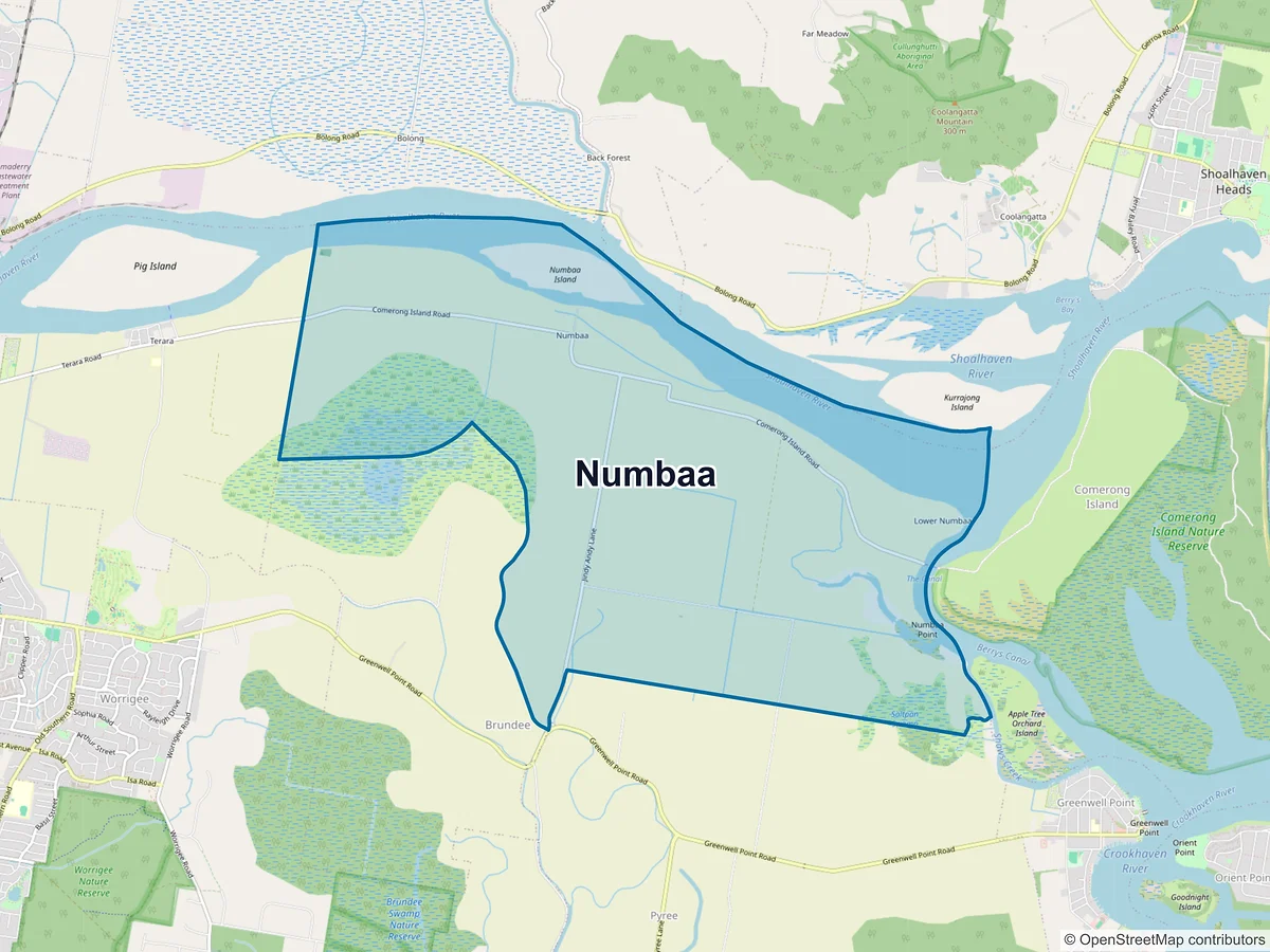 Map of Numbaa, NSW, Australia