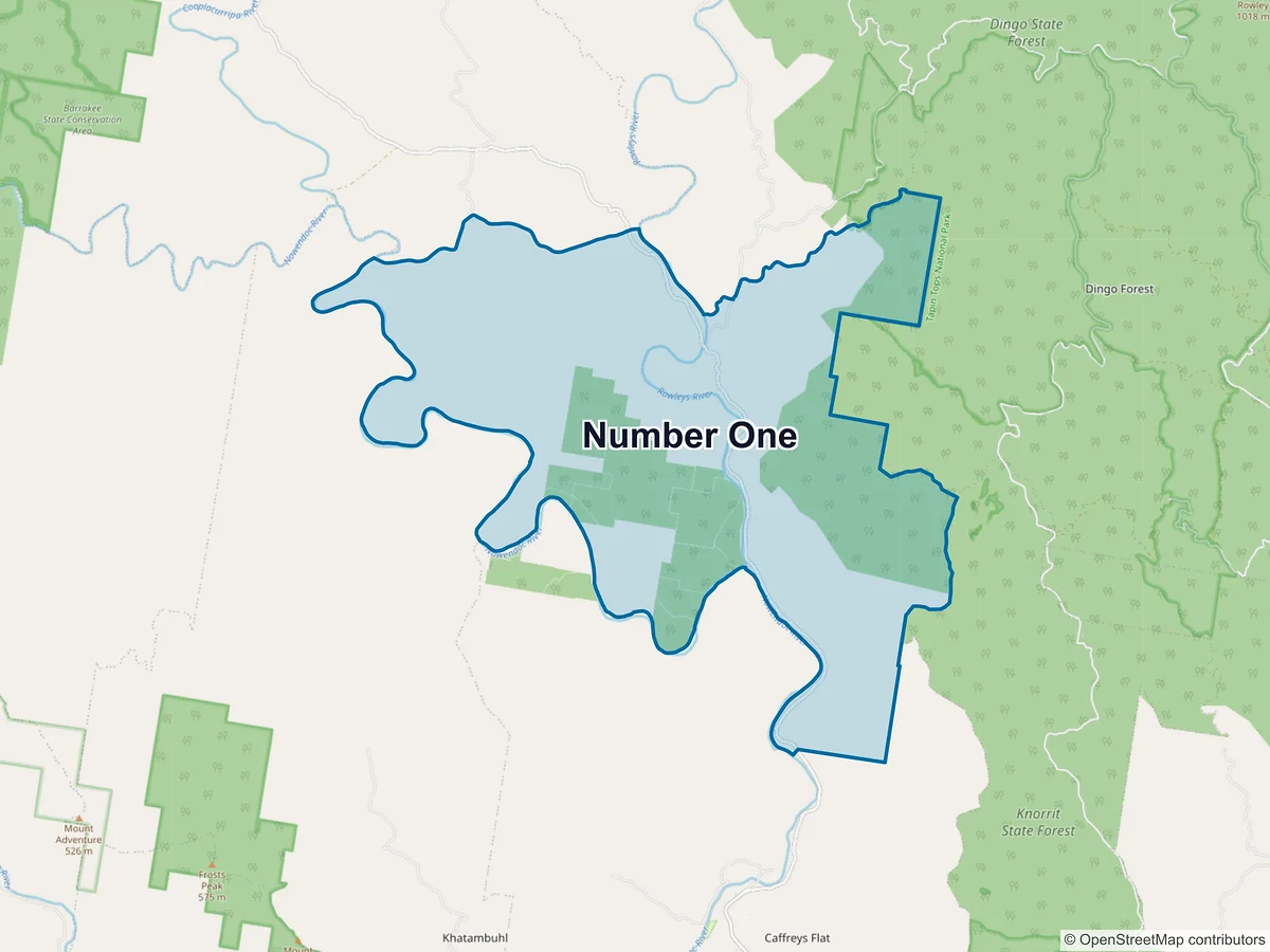 Map of Number One, NSW, Australia