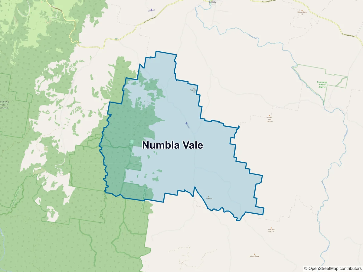 Map of Numbla Vale, NSW, Australia