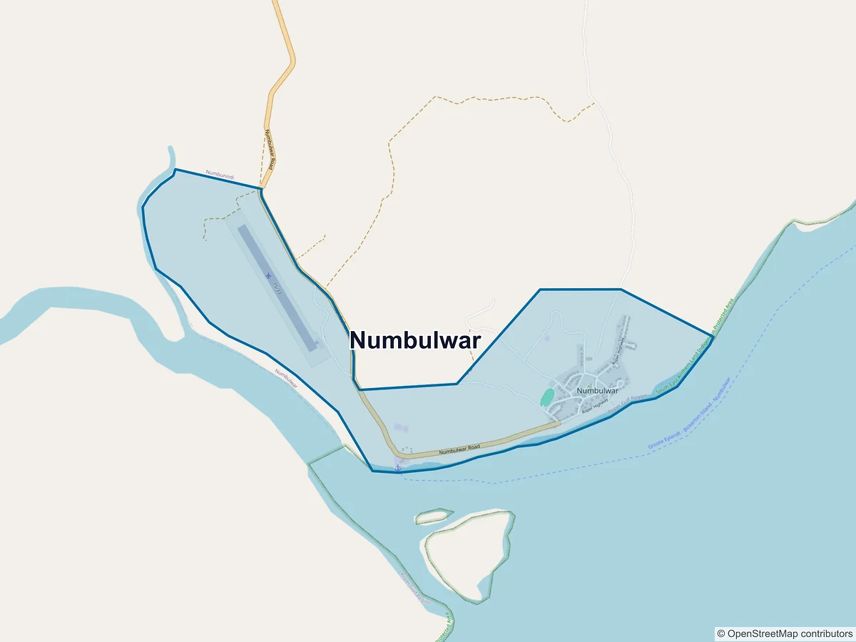 Map of Numbulwar, NT, Australia