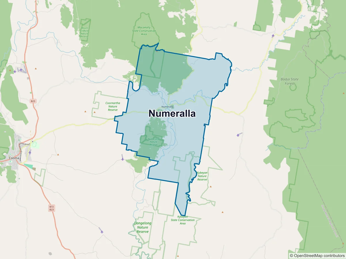 Map of Numeralla, NSW, Australia