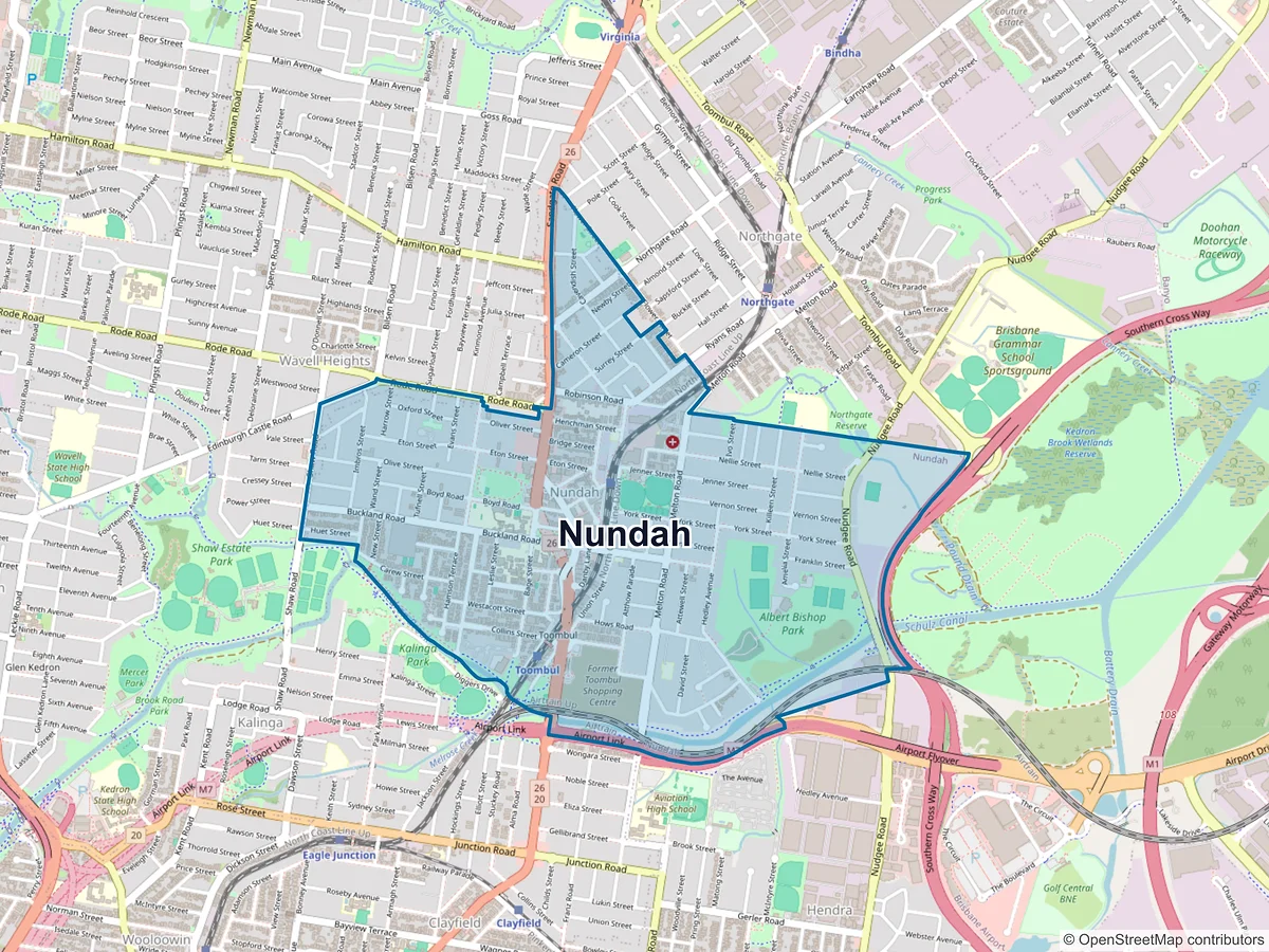Map of Nundah, QLD, Australia