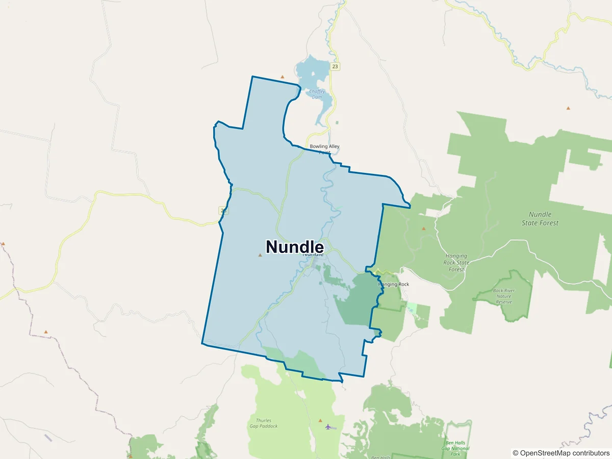 Map of Nundle, NSW, Australia