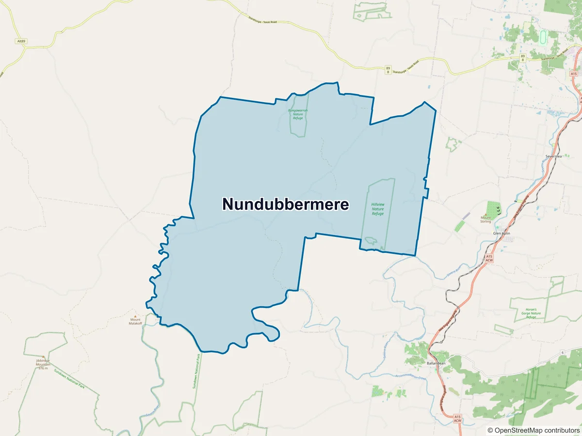 Map of Nundubbermere, QLD, Australia