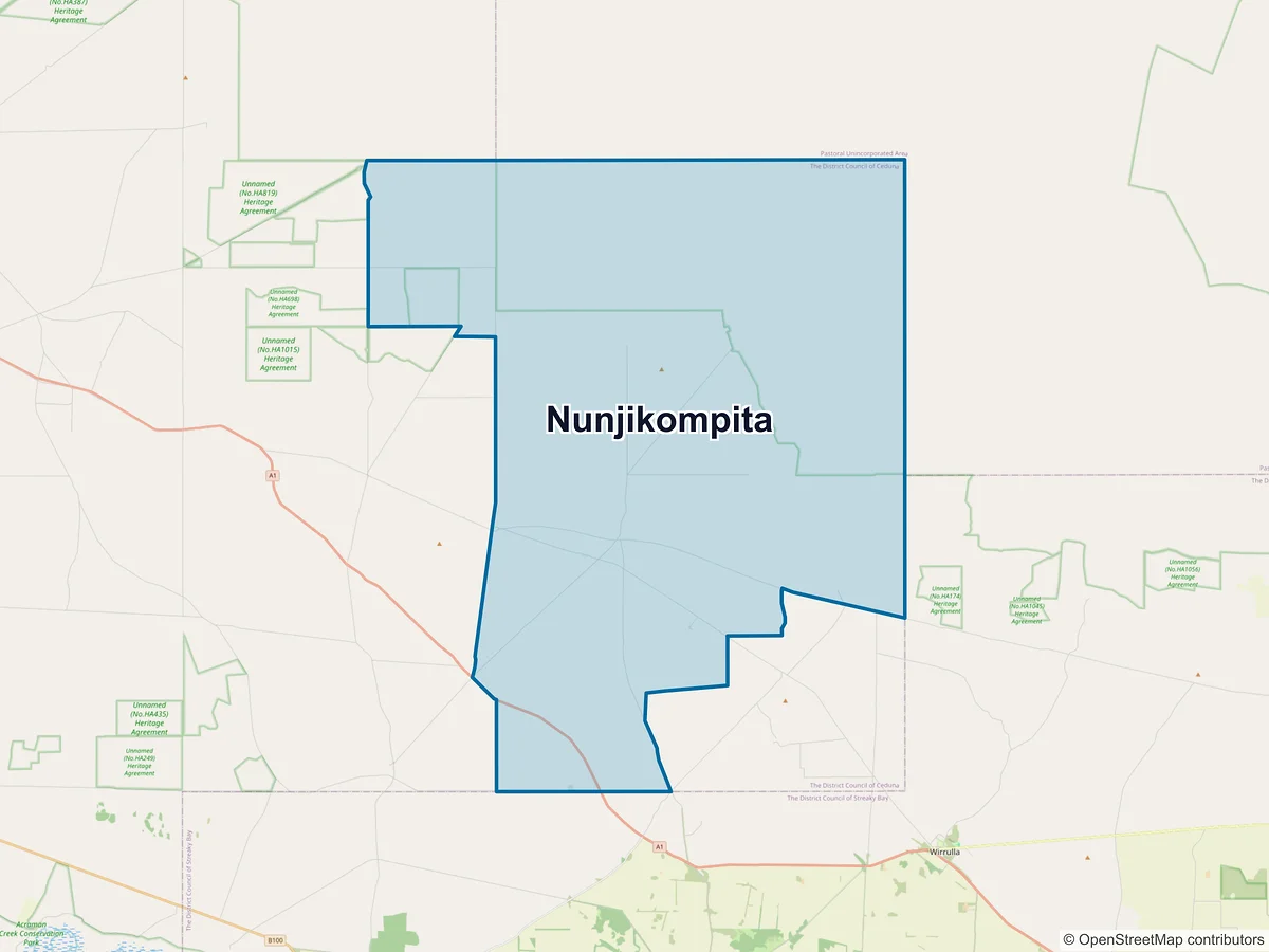 Map of Nunjikompita, SA, Australia