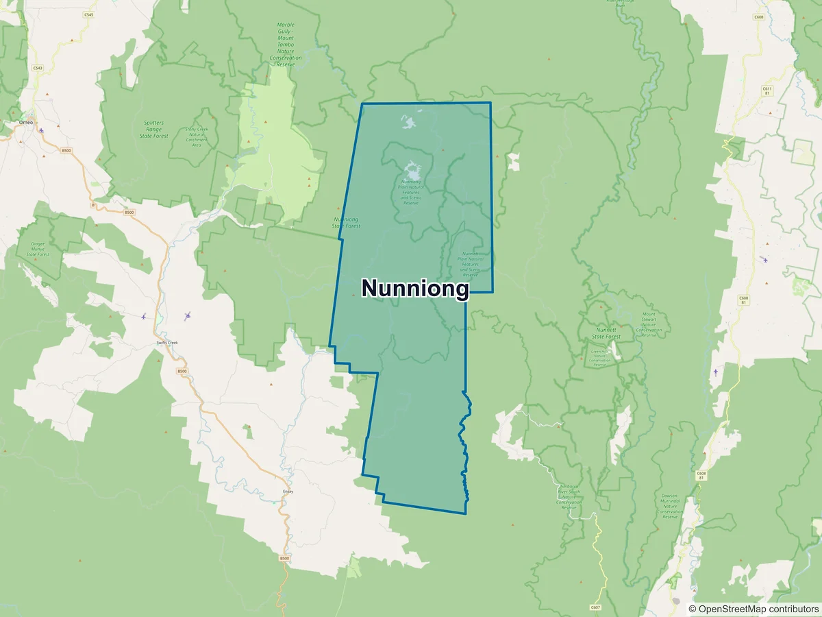 Map of Nunniong, VIC, Australia