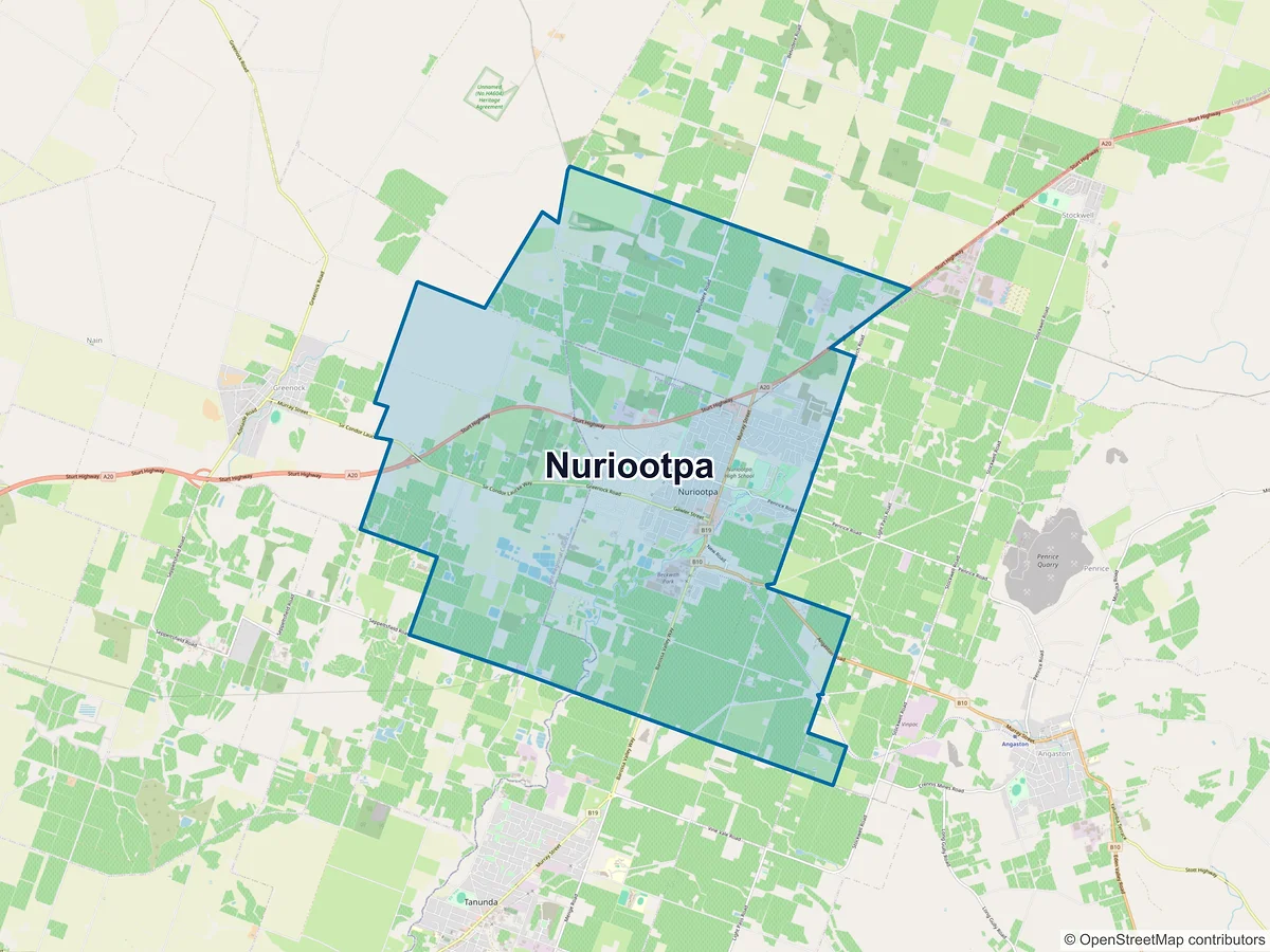 Map of Nuriootpa, SA, Australia