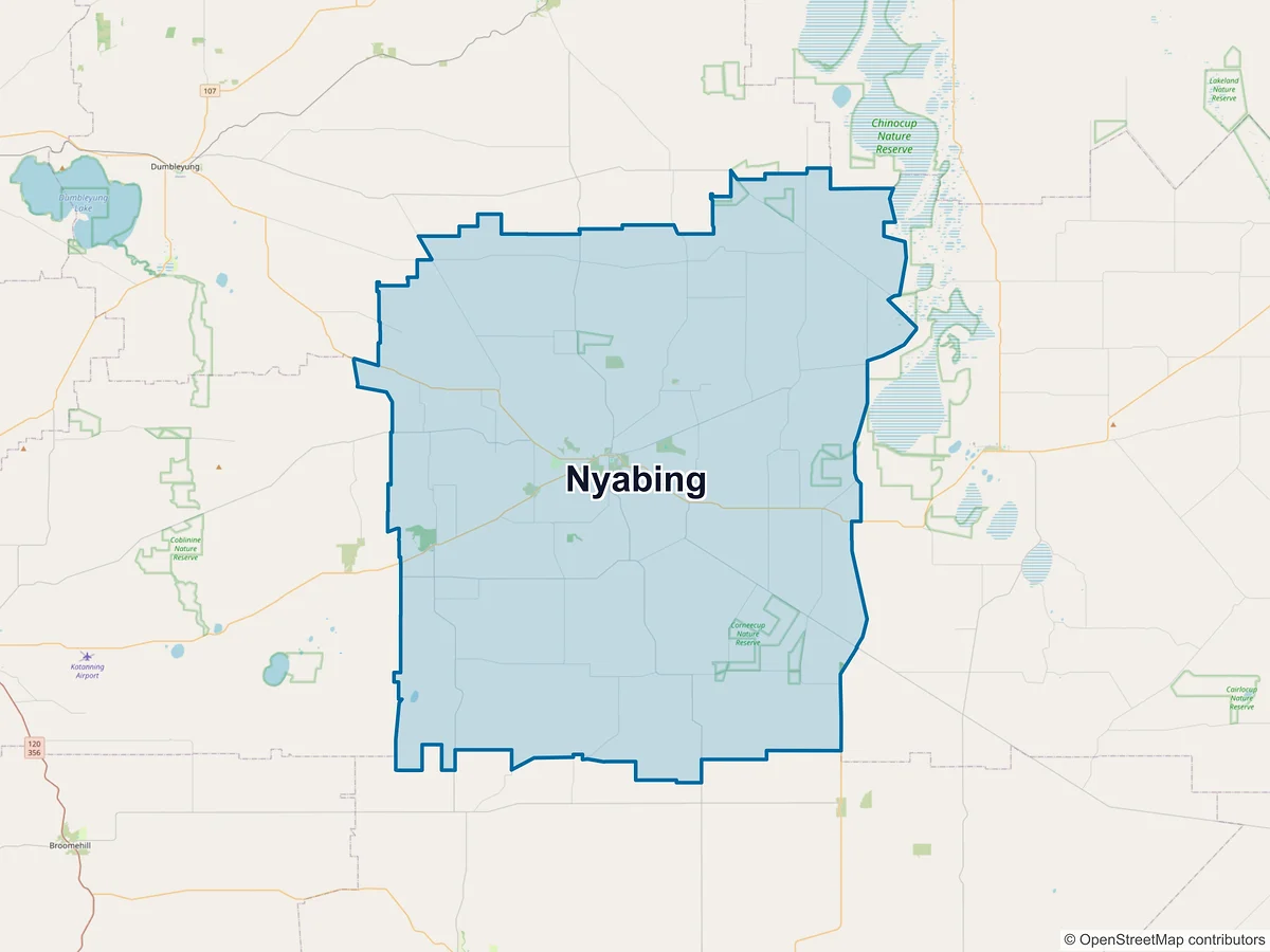 Map of Nyabing, WA, Australia