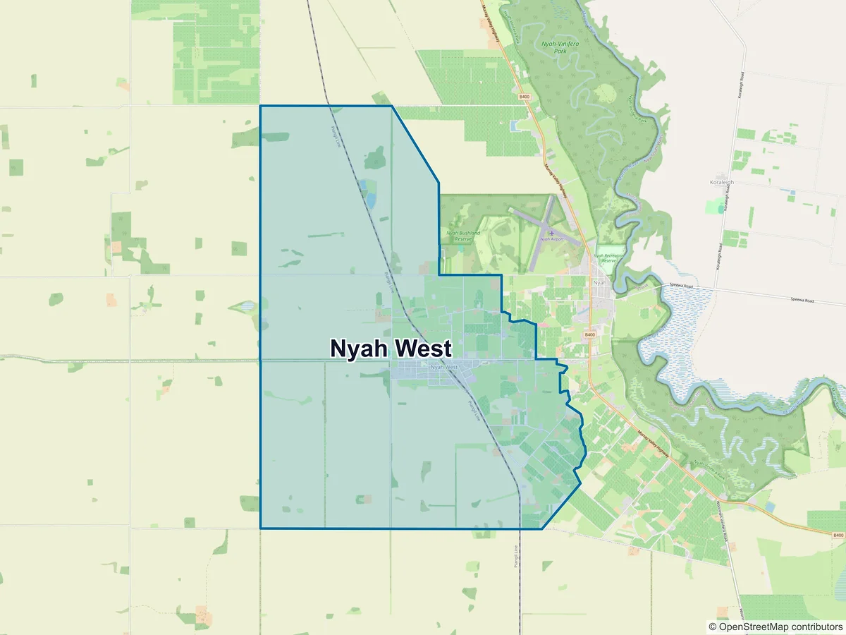 Map of Nyah West, VIC, Australia