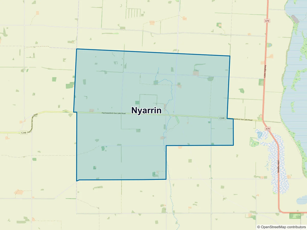 Map of Nyarrin, VIC, Australia
