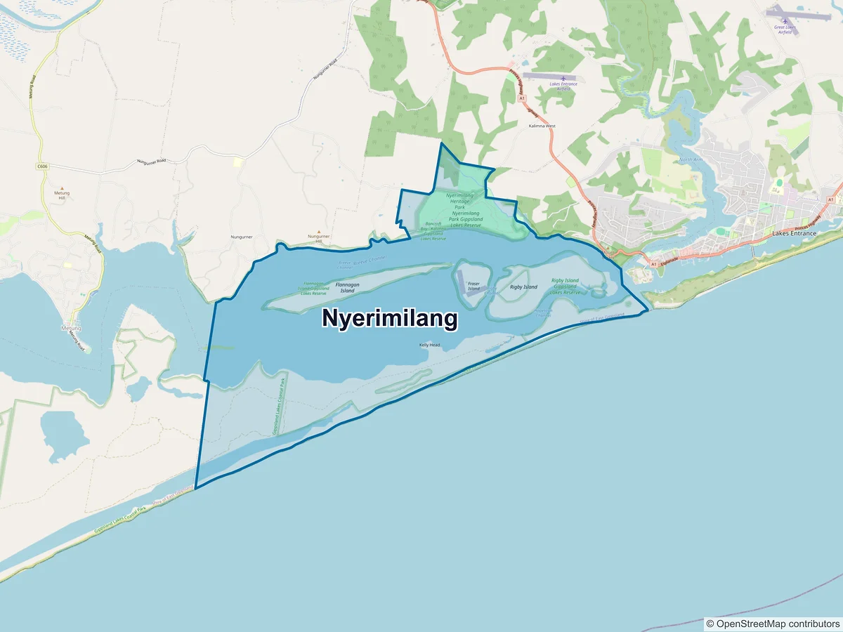 Map of Nyerimilang, VIC, Australia