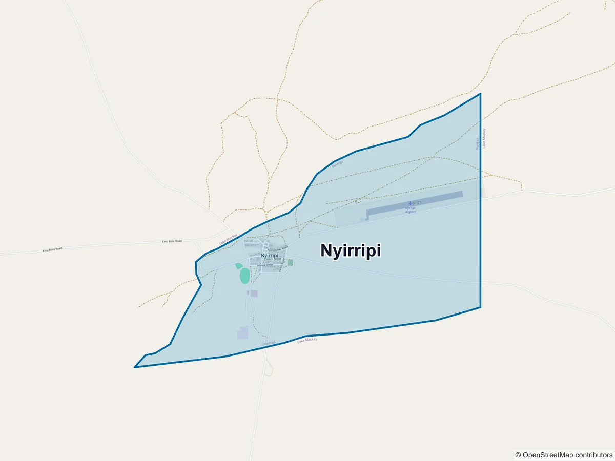 Map of Nyirripi, NT, Australia