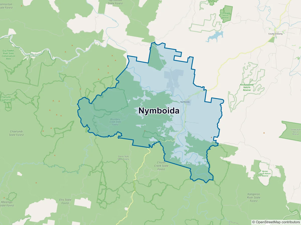 Map of Nymboida, NSW, Australia