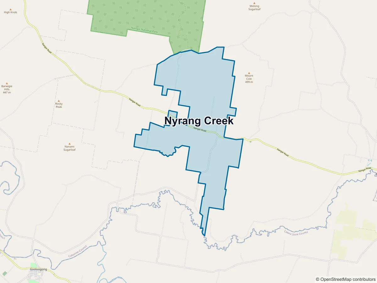 Map of Nyrang Creek, NSW, Australia