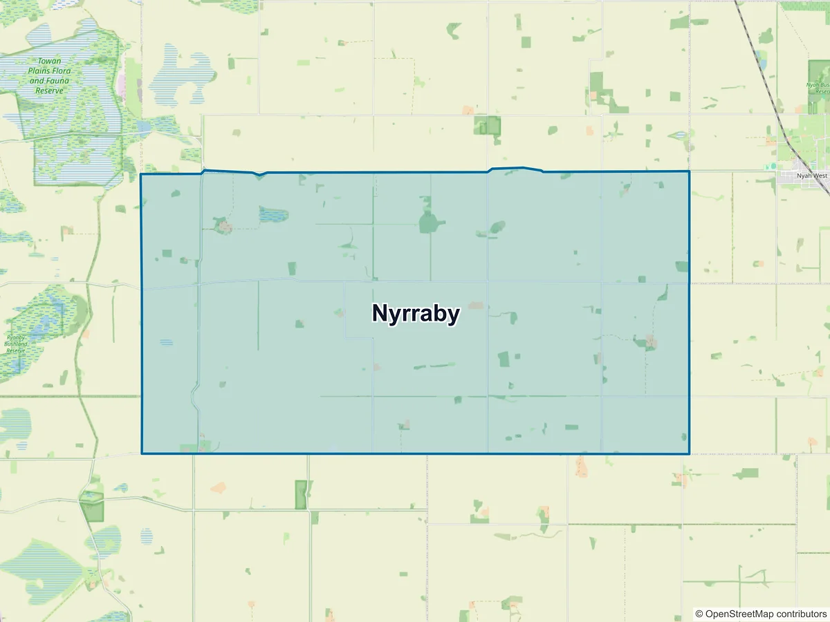 Map of Nyrraby, VIC, Australia
