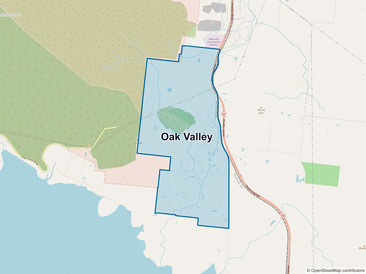 Map of Oak Valley, QLD, Australia