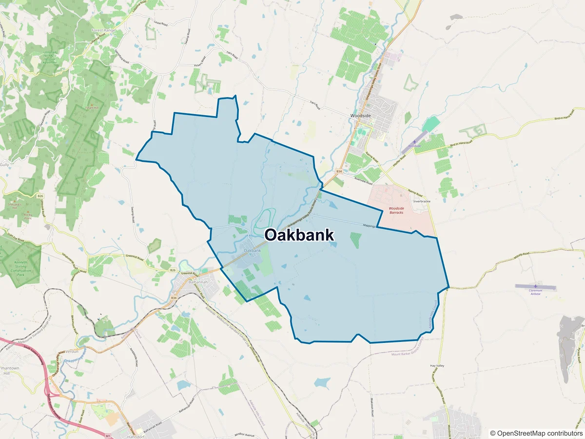 Map of Oakbank, SA, Australia