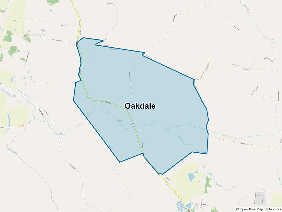 Map of Oakdale, QLD, Australia