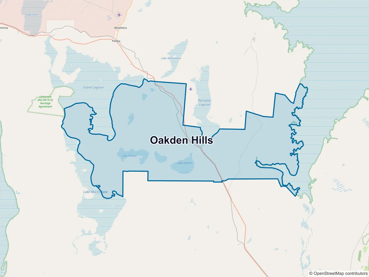 Map of Oakden Hills, SA, Australia